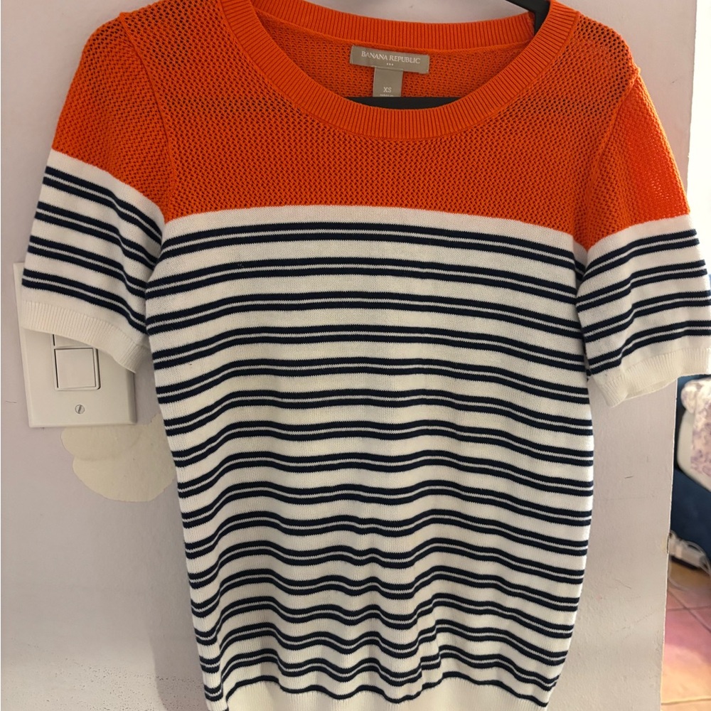 Banana Republic Vibrant Orange Knit Top